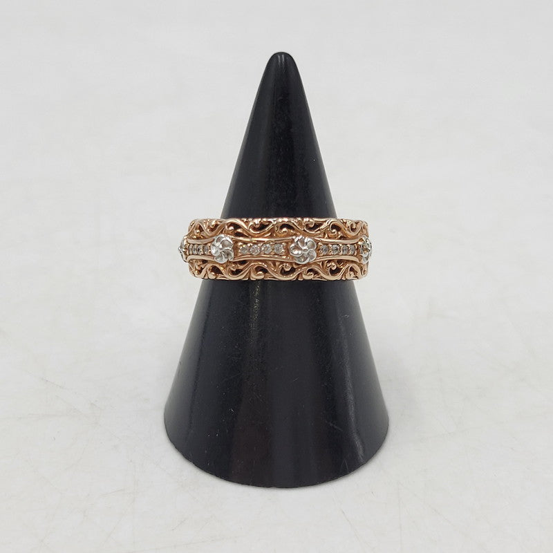 【中古品】【レディース】 SARA STERLING FLOWER＆ARABESQUE RING リング 指輪 アクセサリー 191-250909-as-04-izu カラー：ピンクゴールド 万代Net店