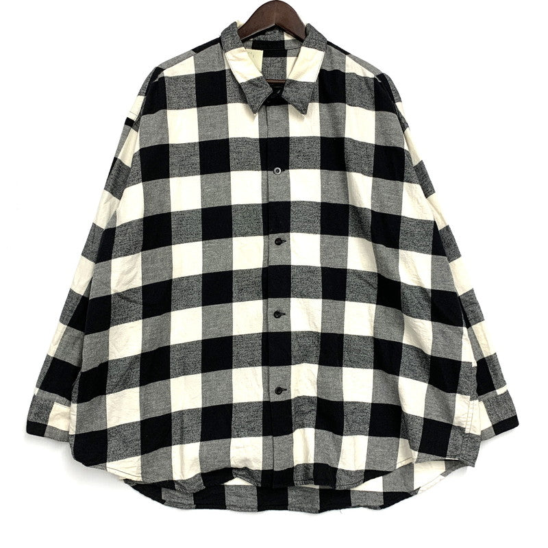 【中古品】【メンズ】 N.HOOLYWOOD エヌハリウッド 182-SH14-031 18AW OVER SIZED BLOCK CHECK SHIRT オーバーサイズドブロックチェックシャツ トップス 長袖 140-250906-ma-06-izu サイズ：38 カラー：BLACK 万代Net店