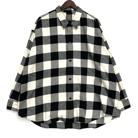 【中古品】【メンズ】 N.HOOLYWOOD エヌハリウッド 182-SH14-031 18AW OVER SIZED BLOCK CHECK SHIRT オーバーサイズドブロックチェックシャツ トップス 長袖 140-250906-ma-06-izu サイズ：38 カラー：BLACK 万代Net店