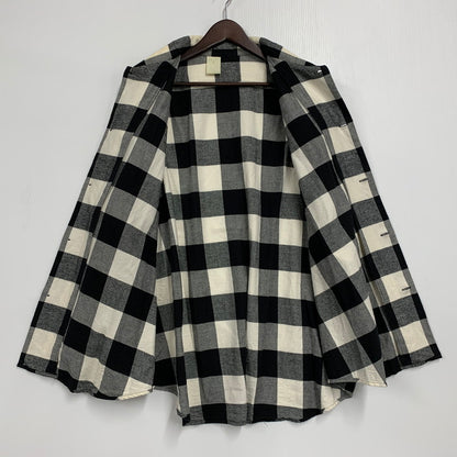 【中古品】【メンズ】 N.HOOLYWOOD エヌハリウッド 182-SH14-031 18AW OVER SIZED BLOCK CHECK SHIRT オーバーサイズドブロックチェックシャツ トップス 長袖 140-250906-ma-06-izu サイズ：38 カラー：BLACK 万代Net店