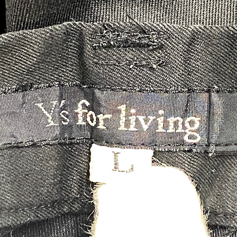 【中古品】【メンズ】 Y's for living ワイズフォーリビング STRAIGHT PANTSストレート パンツ ボトムス ズボン 151-250906-ya-08-izu サイズ：L カラー：ブラック 万代Net店