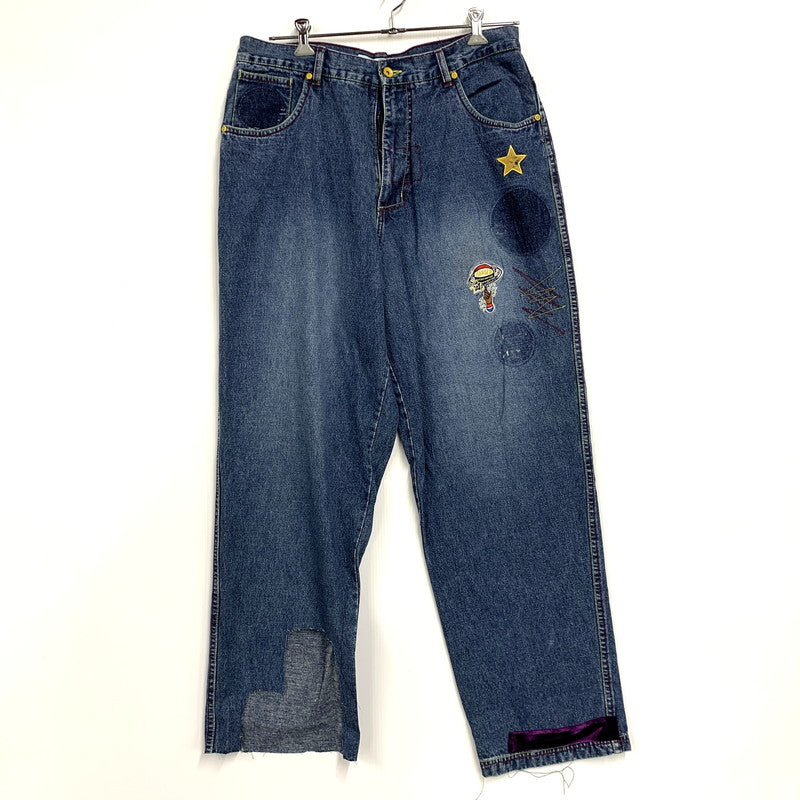 【現状渡し品】【メンズ】 PLATINUM FUBU プラチナムフブ WAPPEN DENIM PANTS ワッペン デニムパンツ ボトムス ズボン 157-250906-ya-11-izu サイズ：36 カラー：インディゴ 万代Net店
