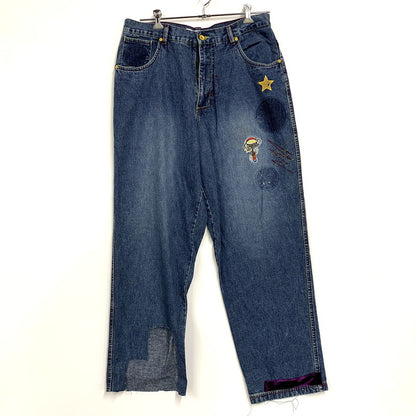 【現状渡し品】【メンズ】 PLATINUM FUBU プラチナムフブ WAPPEN DENIM PANTS ワッペン デニムパンツ ボトムス ズボン 157-250906-ya-11-izu サイズ：36 カラー：インディゴ 万代Net店