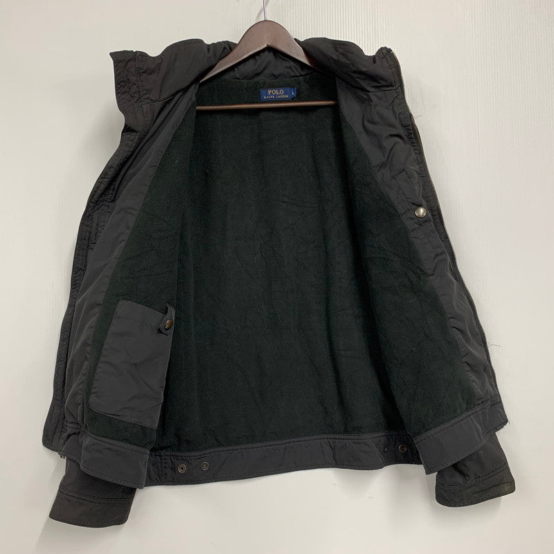 【ジャンク品】【メンズ】 POLO RALPH LAUREN ポロ・ラルフローレン FLEECE LINER NYLON JACKET フリースライナーナイロンジャケット アウター 長袖 147-250906-ma-14-izu サイズ：L カラー：BLACK 万代Net店