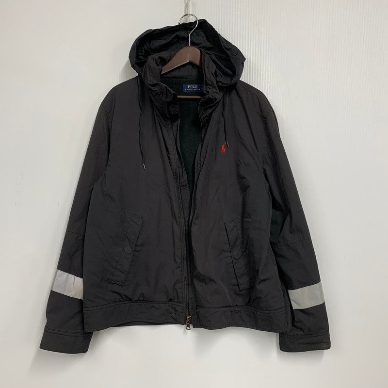 【ジャンク品】【メンズ】 POLO RALPH LAUREN ポロ・ラルフローレン FLEECE LINER NYLON JACKET フリースライナーナイロンジャケット アウター 長袖 147-250906-ma-14-izu サイズ：L カラー：BLACK 万代Net店