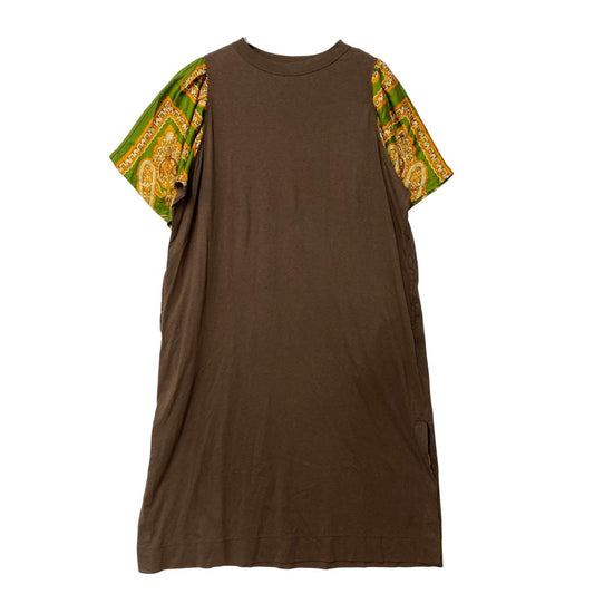 【中古品】【レディース】 45R フォーティーファイブアール 70550522 シルクバンダナ×天竺ドレス ワンピース 半袖 168-250830-ma-01-izu サイズ：00 カラー：ブラウン 万代Net店