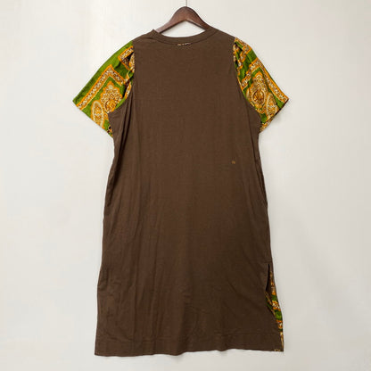 【中古品】【レディース】 45R フォーティーファイブアール 70550522 シルクバンダナ×天竺ドレス ワンピース 半袖 168-250830-ma-01-izu サイズ：00 カラー：ブラウン 万代Net店