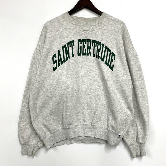 【中古品】【メンズ】 RUSSELL ATHLETIC ラッセルアスレティック USA製 90S SAINT GERTRUDE 前V SWEATSHIRT 90年代 セントガートルード スウェット トップス 長袖 146-250906-ma-03-izu サイズ：XL カラー：グレー 万代Net店