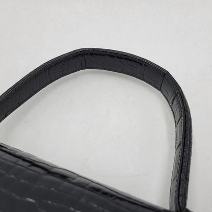 【中古品】【レディース】 USED CROCODILE HAND BAG ハンドバッグ カバン 鞄 188-250909-as-02-izu カラー：ブラック 万代Net店