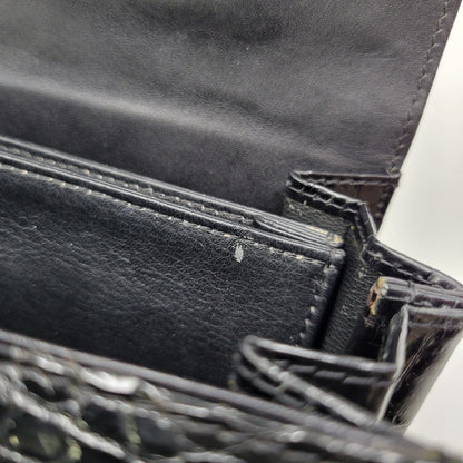 【中古品】【レディース】 USED CROCODILE HAND BAG ハンドバッグ カバン 鞄 188-250909-as-02-izu カラー：ブラック 万代Net店