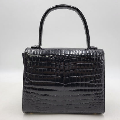 【中古品】【レディース】 USED CROCODILE HAND BAG ハンドバッグ カバン 鞄 188-250909-as-02-izu カラー：ブラック 万代Net店