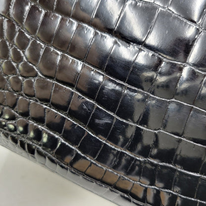 【中古品】【レディース】 USED CROCODILE HAND BAG ハンドバッグ カバン 鞄 188-250909-as-02-izu カラー：ブラック 万代Net店