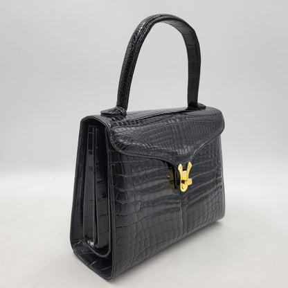 【中古品】【レディース】 USED CROCODILE HAND BAG ハンドバッグ カバン 鞄 188-250909-as-02-izu カラー：ブラック 万代Net店