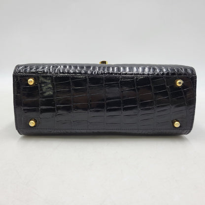 【中古品】【レディース】 USED CROCODILE HAND BAG ハンドバッグ カバン 鞄 188-250909-as-02-izu カラー：ブラック 万代Net店