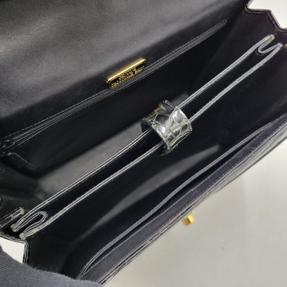 【中古品】【レディース】 USED CROCODILE HAND BAG ハンドバッグ カバン 鞄 188-250909-as-02-izu カラー：ブラック 万代Net店