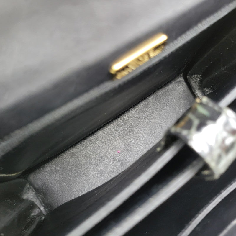 【中古品】【レディース】 USED CROCODILE HAND BAG ハンドバッグ カバン 鞄 188-250909-as-02-izu カラー：ブラック 万代Net店