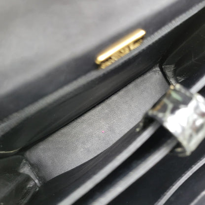 【中古品】【レディース】 USED CROCODILE HAND BAG ハンドバッグ カバン 鞄 188-250909-as-02-izu カラー：ブラック 万代Net店