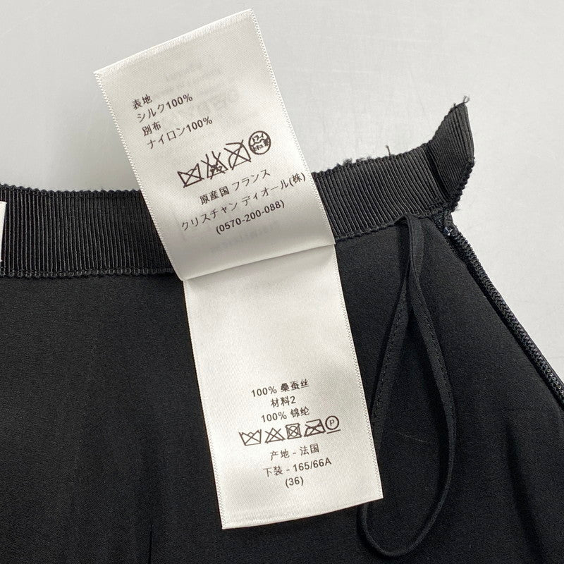 【中古品】【レディース】 Christian Dior クリスチャンディオール 5E21311M1612 DESIGN SILK SKIRT デザインシルクスカート ボトムス 168-250830-ma-06-izu サイズ：36 カラー：BLACK 万代Net店