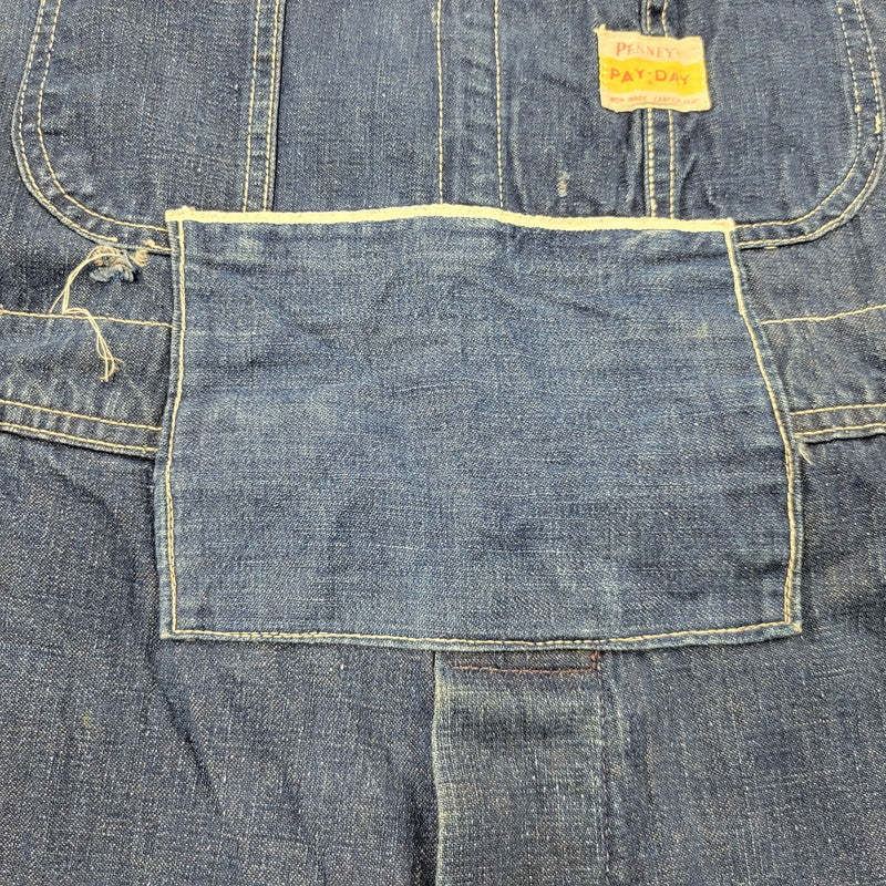 【中古品】【メンズ】 PENNEY'S PAY DAY ペニーズ・ペイデイ SQUARE BAKタグ DENIM OVERALLS デニム オーバーオール 157-250831-rk-21-izu サイズ：不明 カラー：インディゴ 万代Net店