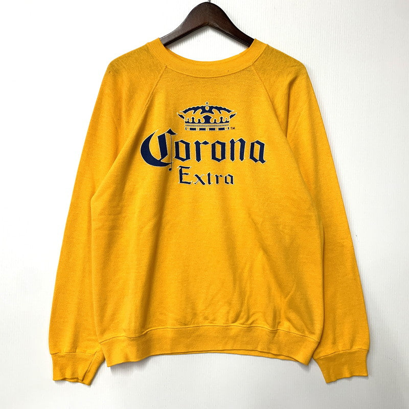 【中古品】【メンズ】 HANES ヘインズ USA製 青タグ CORONA EXTRA コロナ エキストラ SWEATSHIRT スウェットシャツ トップス 長袖 トレーナー 146-250907-ya-01-izu サイズ：L カラー：イエロー 万代Net店