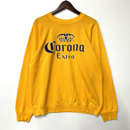 【中古品】【メンズ】 HANES ヘインズ USA製 青タグ CORONA EXTRA コロナ エキストラ SWEATSHIRT スウェットシャツ トップス 長袖 トレーナー 146-250907-ya-01-izu サイズ：L カラー：イエロー 万代Net店