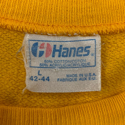 【中古品】【メンズ】 HANES ヘインズ USA製 青タグ CORONA EXTRA コロナ エキストラ SWEATSHIRT スウェットシャツ トップス 長袖 トレーナー 146-250907-ya-01-izu サイズ：L カラー：イエロー 万代Net店