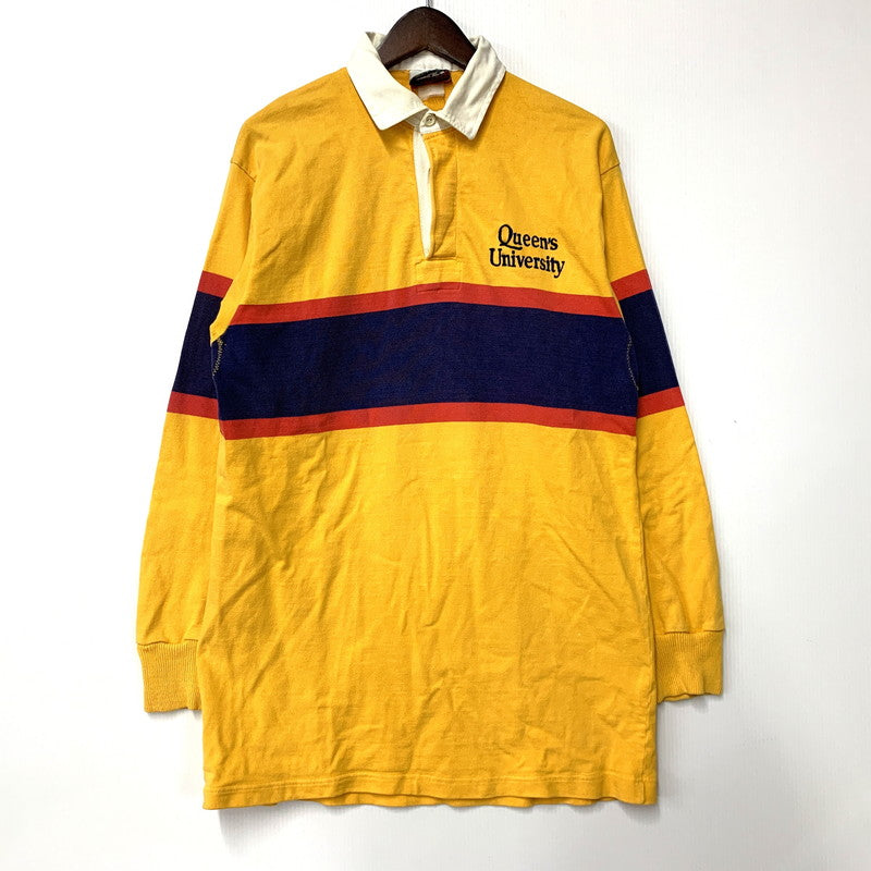 【中古品】【メンズ】 Barbarian バーバリアン カナダ製 旧タグ QUEEN'S UNIVERSITY クイーンズ ユニバーシティ LS ロングスリーブ RUGGER SHIRT ラガー シャツ トップス 長袖 146-250907-ya-04-izu サイズ：XL カラー：イエロー系 万代Net店