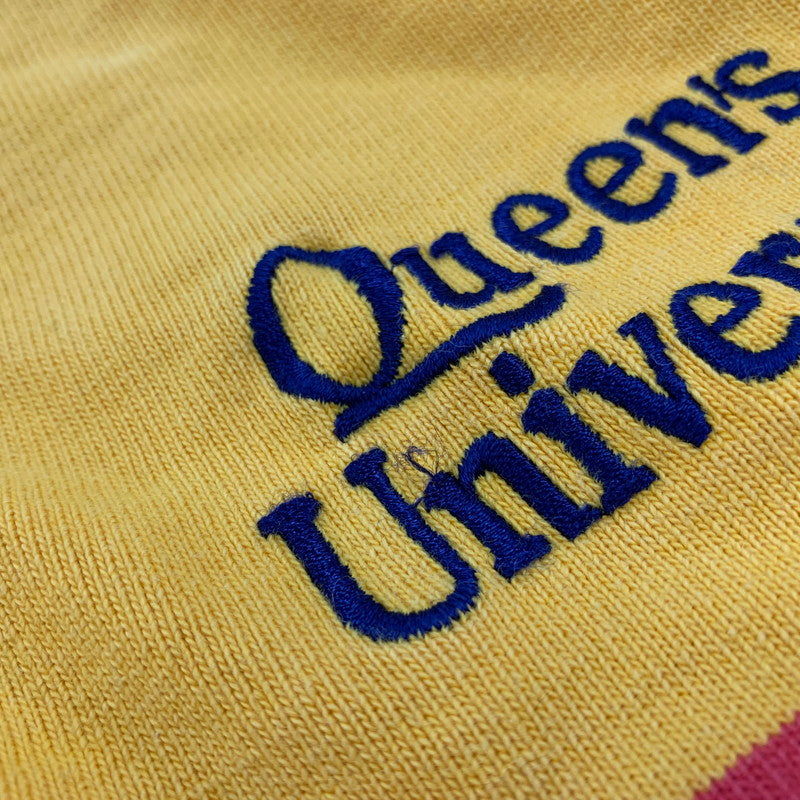 【中古品】【メンズ】 Barbarian バーバリアン カナダ製 旧タグ QUEEN'S UNIVERSITY クイーンズ ユニバーシティ LS ロングスリーブ RUGGER SHIRT ラガー シャツ トップス 長袖 146-250907-ya-04-izu サイズ：XL カラー：イエロー系 万代Net店