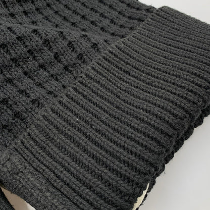 【中古品】【メンズ】 MAISON SPECIAL メゾン スペシャル CRAZY STITCH EMBROIDERY PRIME-OVER V-NECK CARDIGAN 11212361340 鬼ワッフル クレイジーステッチ プライムオーバー Vネック カーディガン 140-250904-as-11-izu サイズ：M カラー：ブラック 万代Net店