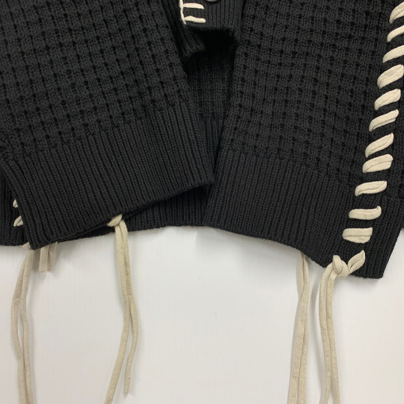 【中古品】【メンズ】 MAISON SPECIAL メゾン スペシャル CRAZY STITCH EMBROIDERY PRIME-OVER V-NECK CARDIGAN 11212361340 鬼ワッフル クレイジーステッチ プライムオーバー Vネック カーディガン 140-250904-as-11-izu サイズ：M カラー：ブラック 万代Net店