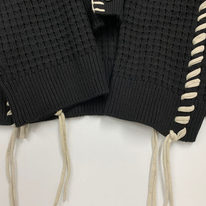 【中古品】【メンズ】 MAISON SPECIAL メゾン スペシャル CRAZY STITCH EMBROIDERY PRIME-OVER V-NECK CARDIGAN 11212361340 鬼ワッフル クレイジーステッチ プライムオーバー Vネック カーディガン 140-250904-as-11-izu サイズ：M カラー：ブラック 万代Net店