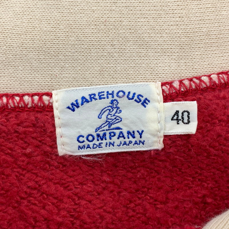 【中古品】【メンズ】 WAREHOUSE ウエアハウス HALF ZIP SWEATSHIRT ハーフジップ スウェットシャツ 長袖 トップス 145-250901-as-21-izu サイズ：40 カラー：レッド 万代Net店