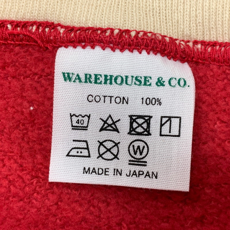 【中古品】【メンズ】 WAREHOUSE ウエアハウス HALF ZIP SWEATSHIRT ハーフジップ スウェットシャツ 長袖 トップス 145-250901-as-21-izu サイズ：40 カラー：レッド 万代Net店