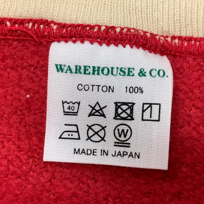 【中古品】【メンズ】 WAREHOUSE ウエアハウス HALF ZIP SWEATSHIRT ハーフジップ スウェットシャツ 長袖 トップス 145-250901-as-21-izu サイズ：40 カラー：レッド 万代Net店