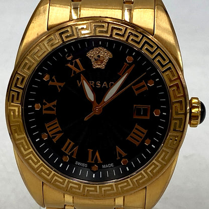【中古品】【メンズ/レディース】 VERSACE ヴェルサーチ VFE201009663289 黒文字盤 V-SPORT II CHRONOGRAPH クロノグラフ 腕時計 197-250901-ya-05-izu カラー：ブラック×ゴールド 万代Net店