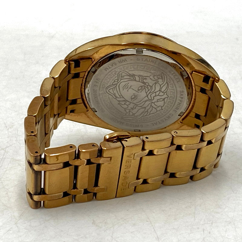 【中古品】【メンズ/レディース】 VERSACE ヴェルサーチ VFE201009663289 黒文字盤 V-SPORT II CHRONOGRAPH クロノグラフ 腕時計 197-250901-ya-05-izu カラー：ブラック×ゴールド 万代Net店