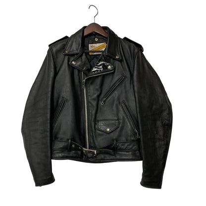 【中古品】【メンズ】 schott ショット LEATHER DOUBLE RIDERS JACKET レザー ダブル ライダース ジャケット USA製 バイカータグ アウター 145-250901-as-16-izu サイズ：36 カラー：ブラック 万代Net店