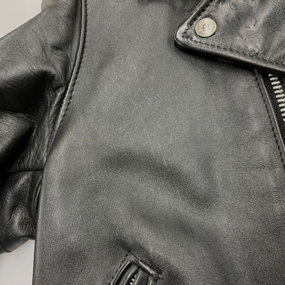 【中古品】【メンズ】 schott ショット LEATHER DOUBLE RIDERS JACKET レザー ダブル ライダース ジャケット USA製 バイカータグ アウター 145-250901-as-16-izu サイズ：36 カラー：ブラック 万代Net店