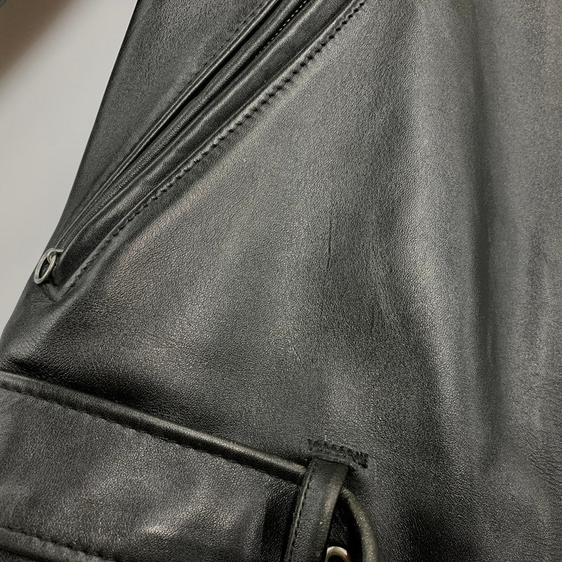 【中古品】【メンズ】 schott ショット LEATHER DOUBLE RIDERS JACKET レザー ダブル ライダース ジャケット USA製 バイカータグ アウター 145-250901-as-16-izu サイズ：36 カラー：ブラック 万代Net店