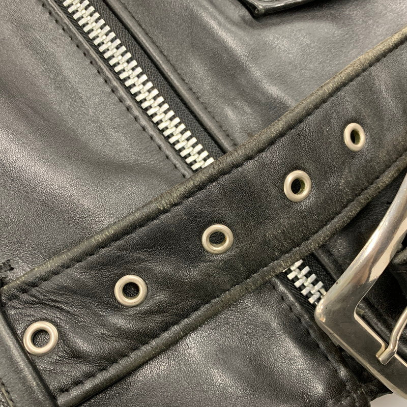 【中古品】【メンズ】 schott ショット LEATHER DOUBLE RIDERS JACKET レザー ダブル ライダース ジャケット USA製 バイカータグ アウター 145-250901-as-16-izu サイズ：36 カラー：ブラック 万代Net店