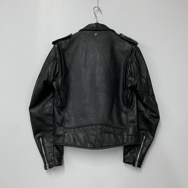【中古品】【メンズ】 schott ショット LEATHER DOUBLE RIDERS JACKET レザー ダブル ライダース ジャケット USA製 バイカータグ アウター 145-250901-as-16-izu サイズ：36 カラー：ブラック 万代Net店