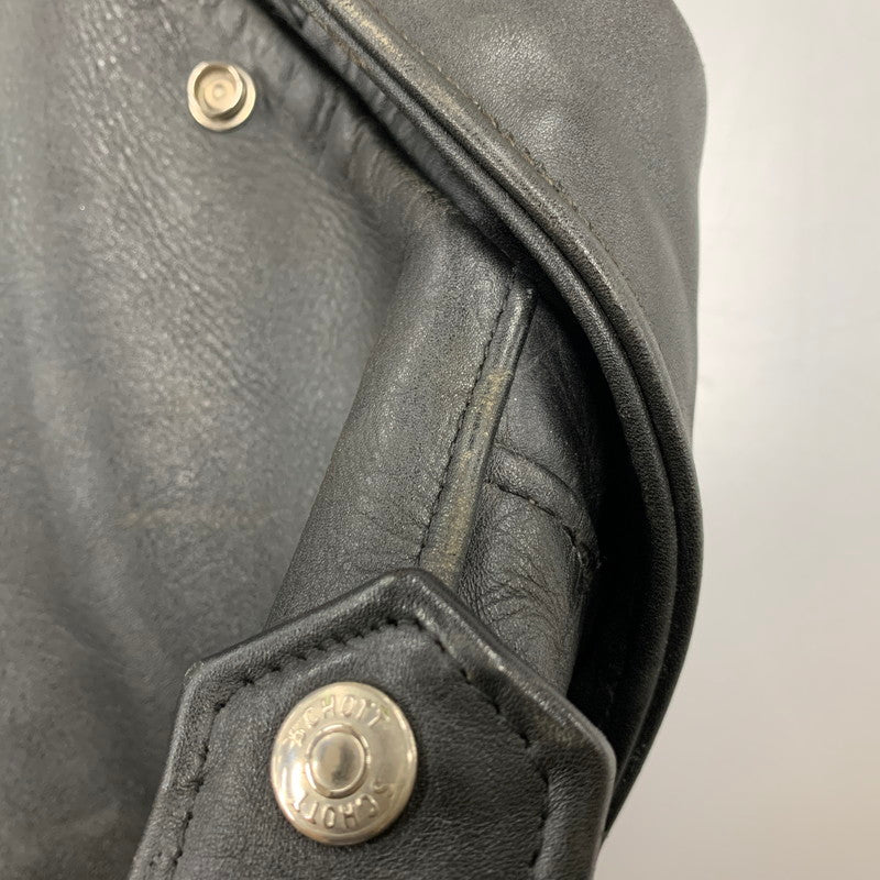 【中古品】【メンズ】 schott ショット LEATHER DOUBLE RIDERS JACKET レザー ダブル ライダース ジャケット USA製 バイカータグ アウター 145-250901-as-16-izu サイズ：36 カラー：ブラック 万代Net店