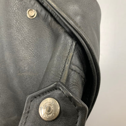 【中古品】【メンズ】 schott ショット LEATHER DOUBLE RIDERS JACKET レザー ダブル ライダース ジャケット USA製 バイカータグ アウター 145-250901-as-16-izu サイズ：36 カラー：ブラック 万代Net店