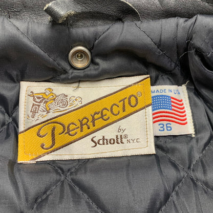 【中古品】【メンズ】 schott ショット LEATHER DOUBLE RIDERS JACKET レザー ダブル ライダース ジャケット USA製 バイカータグ アウター 145-250901-as-16-izu サイズ：36 カラー：ブラック 万代Net店