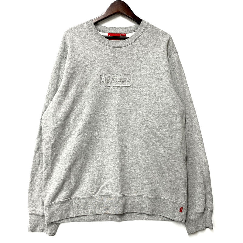 【中古品】【メンズ】 Supreme シュプリーム 20SS CUTOUT LOGO CREWNECK SWEATSHIRT カットアウトロゴ クルーネックスウェットシャツ トップス 長袖 149-250902-ma-02-izu サイズ：L カラー：HEATHER GRAY 万代Net店