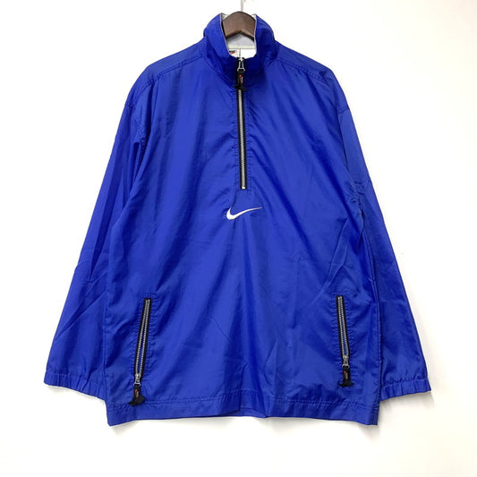 【中古品】【メンズ】 OLD NIKE オールドナイキ 白タグ HALF ZIP NYLON PULLOVER ハーフ ジップ ナイロン プルオーバー トップス アウター 146-250907-ya-16-izu サイズ：M カラー：ブルー 万代Net店