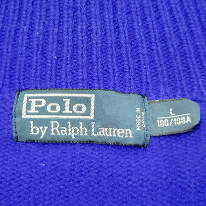 【中古品】【メンズ】 Polo by Ralph Lauren ポロバイラルフローレン HALF-ZIP KNIT SWEATER ハーフジップ ニットセーター トップス 長袖 147-250910-ma-17-izu サイズ：L カラー：BLUE 万代Net店