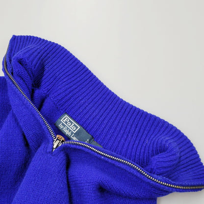 【中古品】【メンズ】 Polo by Ralph Lauren ポロバイラルフローレン HALF-ZIP KNIT SWEATER ハーフジップ ニットセーター トップス 長袖 147-250910-ma-17-izu サイズ：L カラー：BLUE 万代Net店
