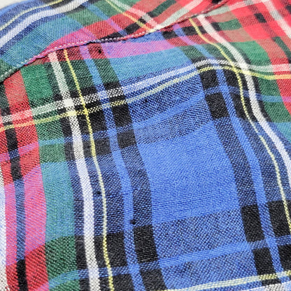 【中古品】【メンズ】 POLO RALPH LAUREN ポロ・ラルフローレン 710590859001 MULTI CHECK LS LINEN SHIRT マルチチェックロングスリーブリネンシャツ トップス 長袖 147-250910-ma-16-izu サイズ：L カラー：マルチ 万代Net店