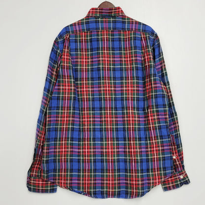 【中古品】【メンズ】 POLO RALPH LAUREN ポロ・ラルフローレン 710590859001 MULTI CHECK LS LINEN SHIRT マルチチェックロングスリーブリネンシャツ トップス 長袖 147-250910-ma-16-izu サイズ：L カラー：マルチ 万代Net店